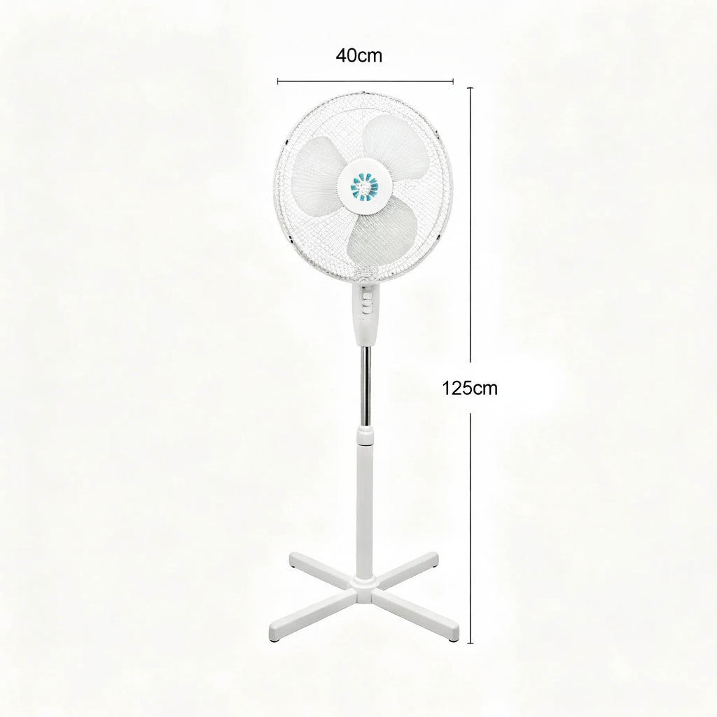 Ventilateur Sur Pied Oscillant – Hauteur Réglable, Moteur Silencieux et Économe en Énergie