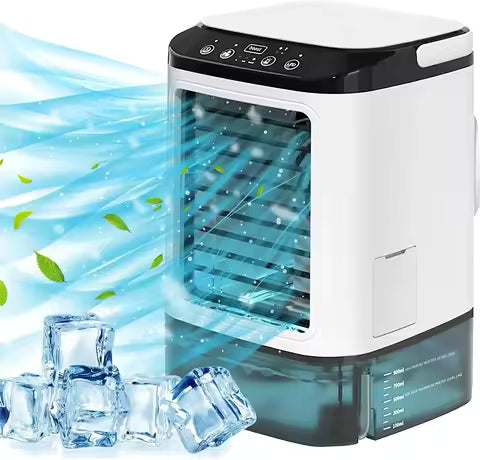 Climatiseur Portable Ultrasonique 3 Vitesses avec Veilleuse - Rafraîchisseur d'Air Silencieux