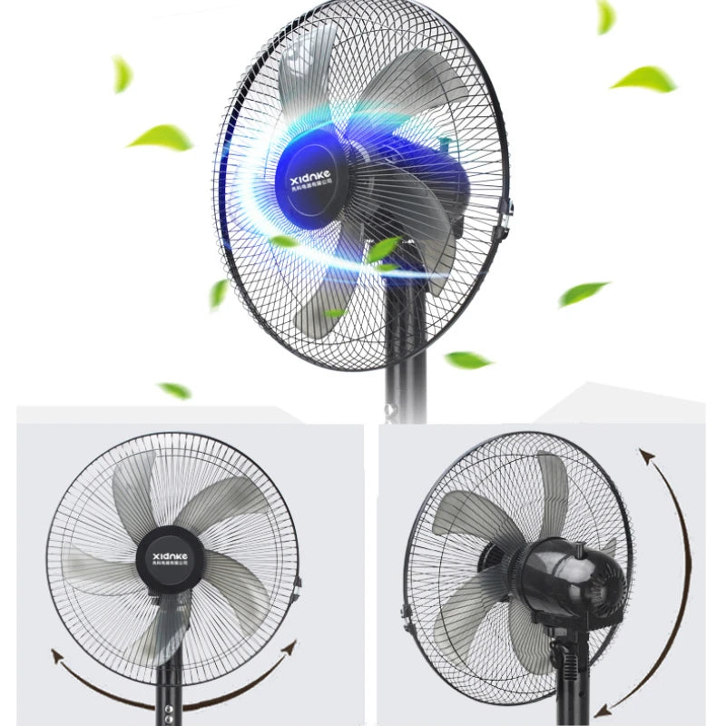 Ventilateur Sur Pied Télécommandé 5 Pales – Oscillant, Puissant et Économe en Énergie
