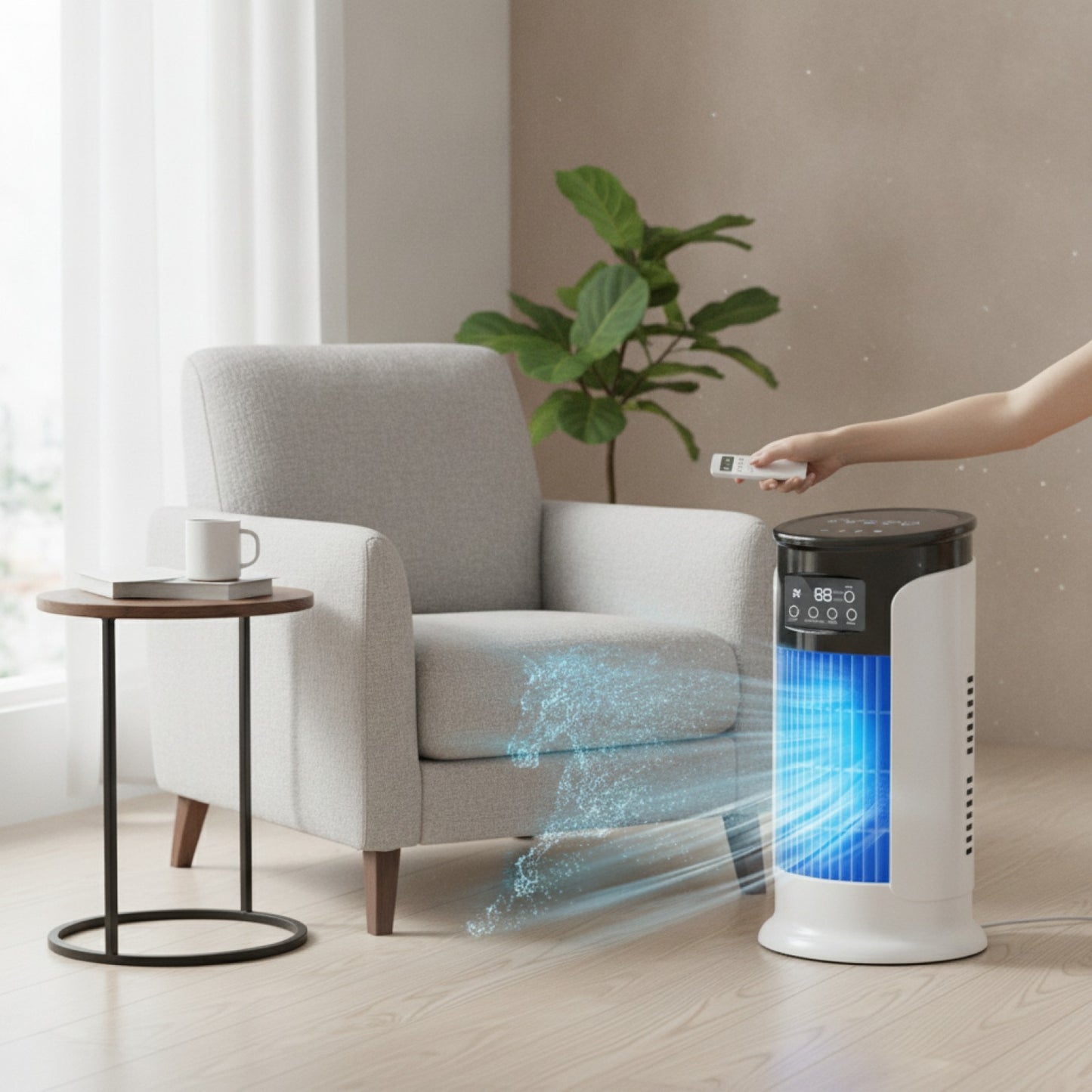 Climatiseur Portable Évaporatif – Ventilateur Refroidisseur d'Air 6 Vitesses