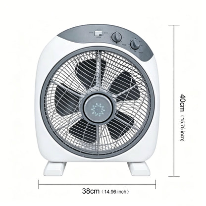 Ventilateur de Sol & de Table 360° Gris Anthracite – Rotation Totale, 3 Vitesses et Minuterie