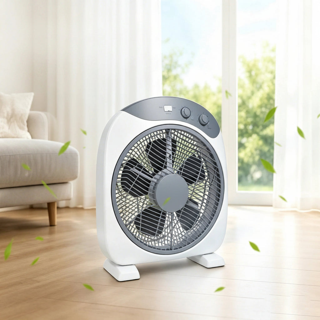 Ventilateur de Sol & de Table 360° Gris Anthracite – Rotation Totale, 3 Vitesses et Minuterie