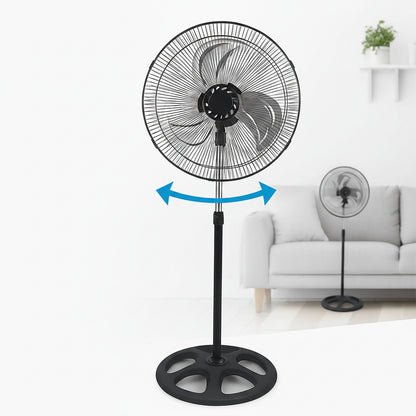 Ventilateur sur Pied Silencieux 80W - 3 Vitesses, Oscillation, 45cm, Puissant & Efficace