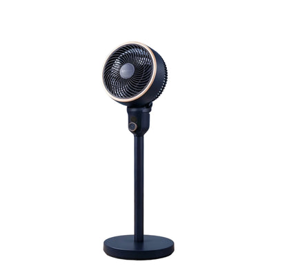 Ventilateur Sur Pied Noir avec Finition Dorée – Oscillant, Silencieux, 3 Vitesses – 108 cm