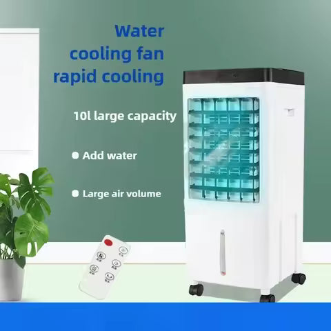 Ventilateur Climatiseur Mobile à Eau avec Réservoir Supérieur - Refroidisseur d'Air Personnel Polyvalent 110-220V