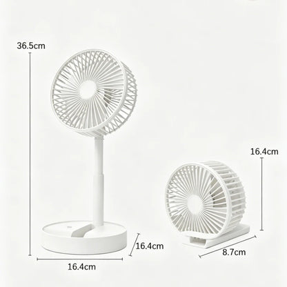 Mini Ventilateur de Bureau Pliable et Rétractable – Rechargeable USB avec Support Téléphone Intégré