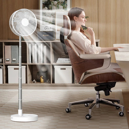 Ventilateur Portable Pliable USB 8" – Rechargeable, 4 Vitesses et Minuterie Intégrée