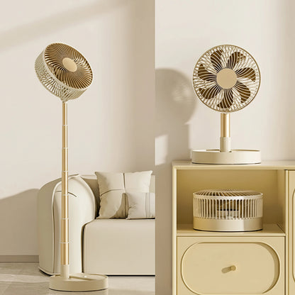 Ventilateur Portable Pliable USB 8" – Rechargeable, 4 Vitesses et Minuterie Intégrée