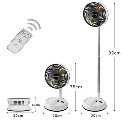 Ventilateur Portable Pliable Rechargeable 6000 mAh – Télécommande, USB et Sans Fil