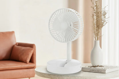 Mini Ventilateur de Bureau Pliable et Rétractable – Rechargeable USB avec Support Téléphone Intégré
