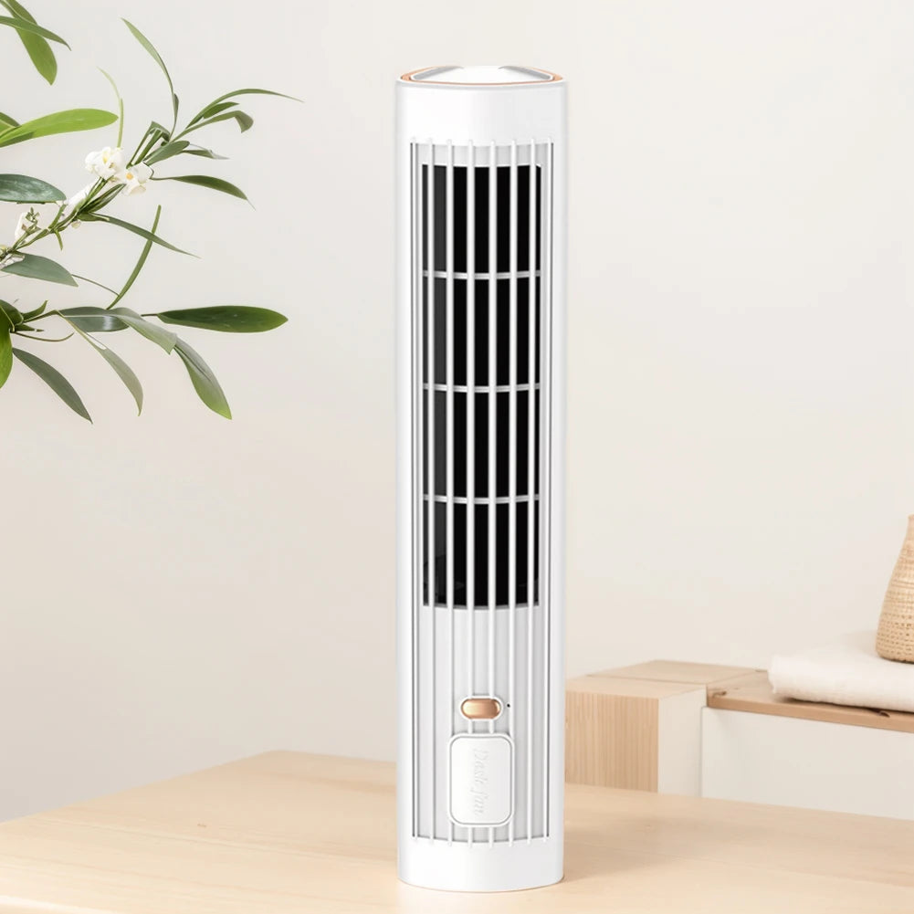 Ventilateur Tour USB Rechargeable Sans Lame - Refroidisseur d'Air Silencieux et Portable