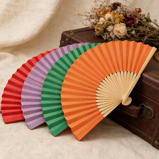 Éventail Pliant Bambou Style Chinois - Élégant & Artistique, Idéal Cadeau Femme