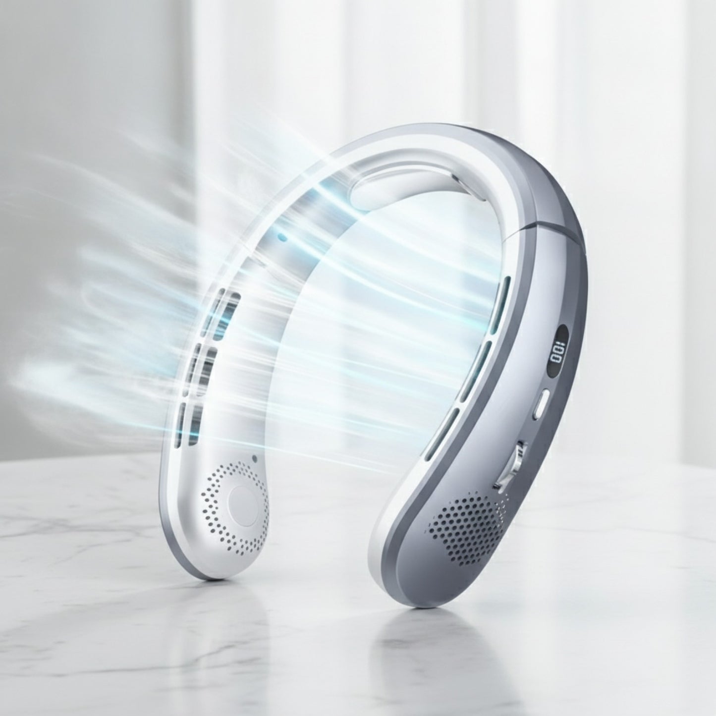 Ventilateur de Cou USB 8000 mAh : Silencieux, Rechargeable avec Affichage LED