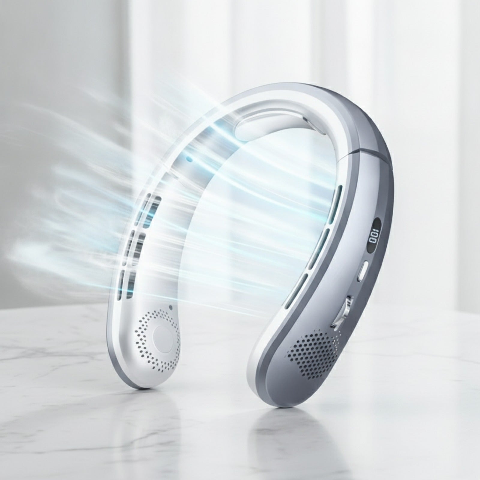 Ventilateur de Cou USB 8000 mAh : Silencieux, Rechargeable avec Affichage LED