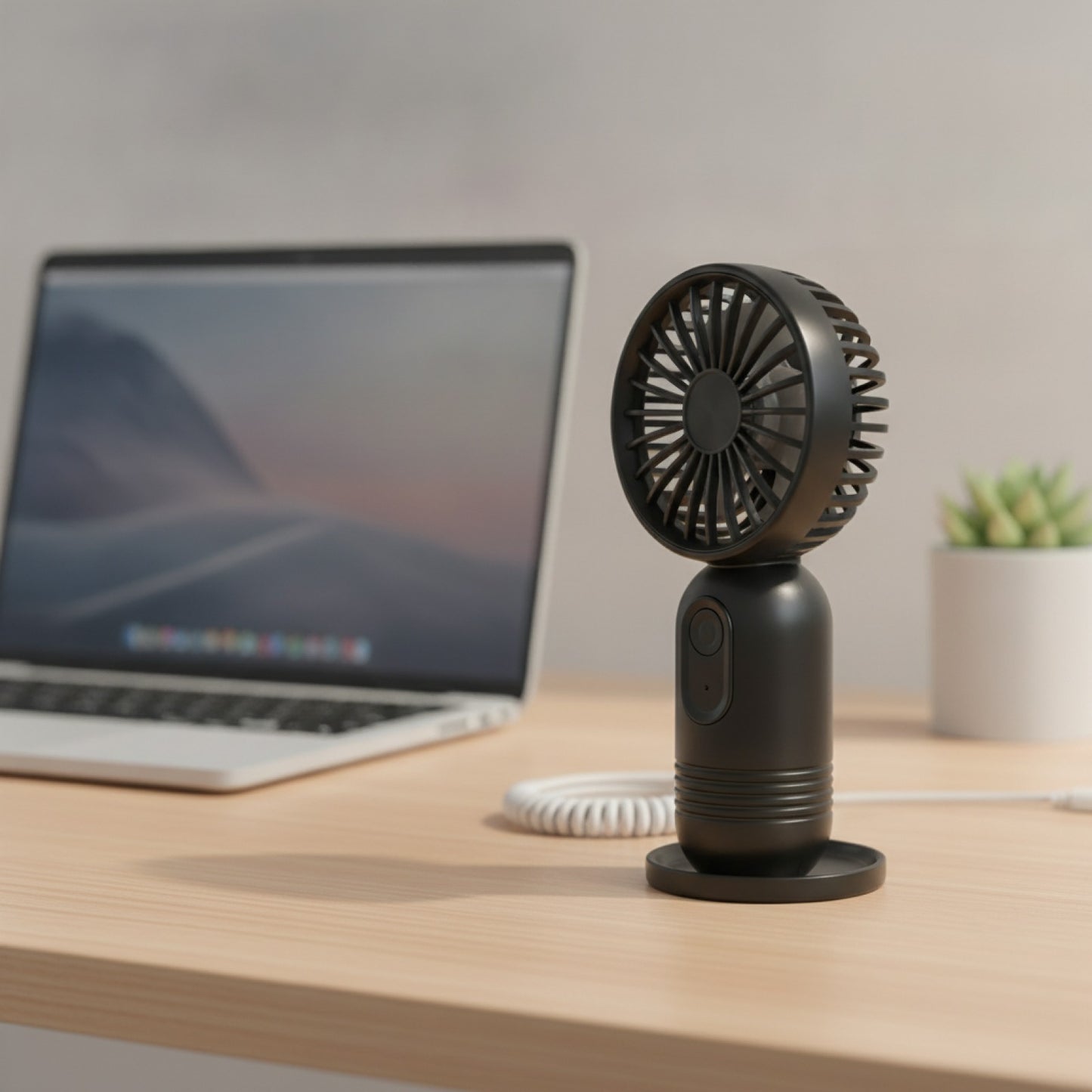 Mini Ventilateur USB Portable Rechargeable - 3 Vitesses pour Bureau, Voyage, Camping