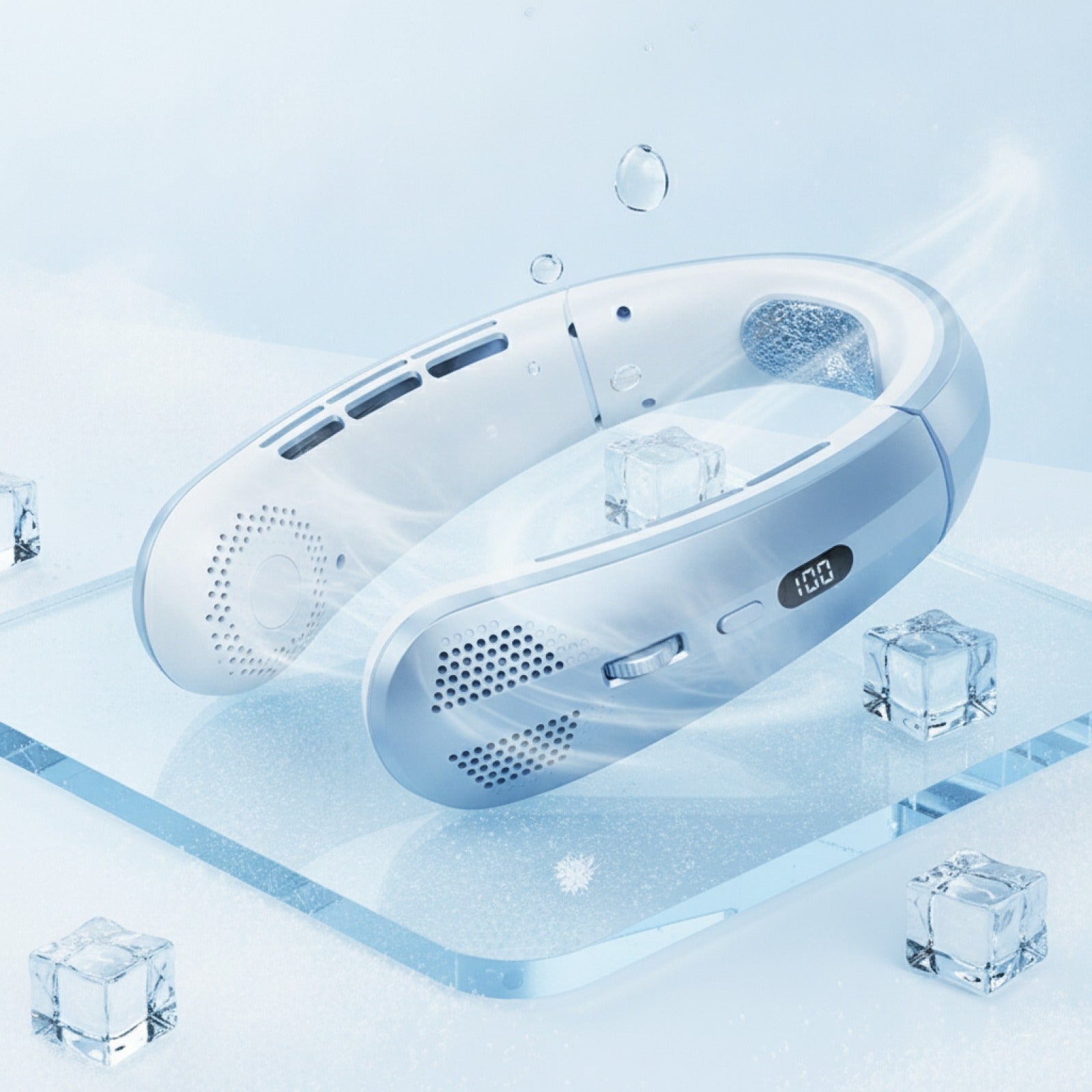 Ventilateur de Cou Portable Rechargeable 8000mAh - Mini Rafraîchisseur d'Air Silencieux avec Affichage LED