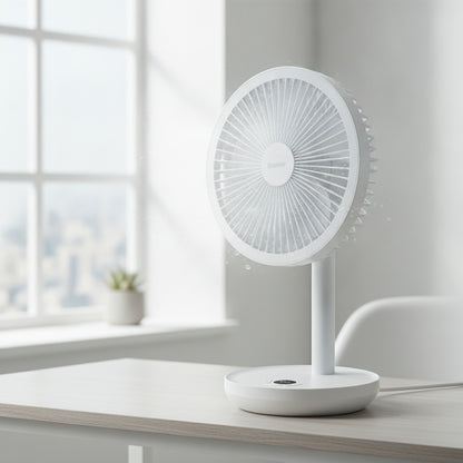 Ventilateur de Bureau KINSCOTER Oscilllant Intelligent USB Rechargeable 5 Vitesses - Silencieux & Angle Réglable