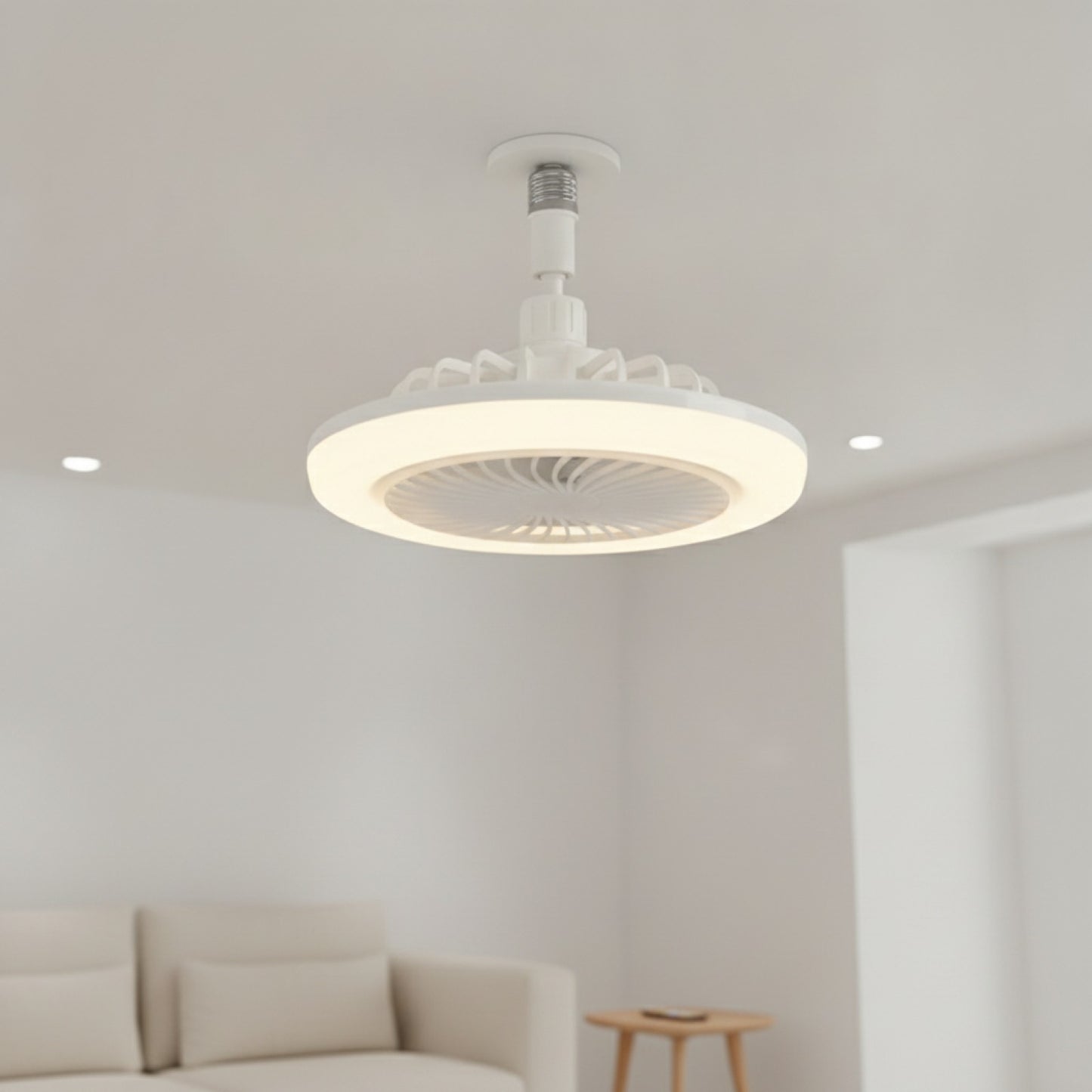 Lampe Ventilateur de Plafond 2-en-1 E27 LED Dimmable 3 Vitesses