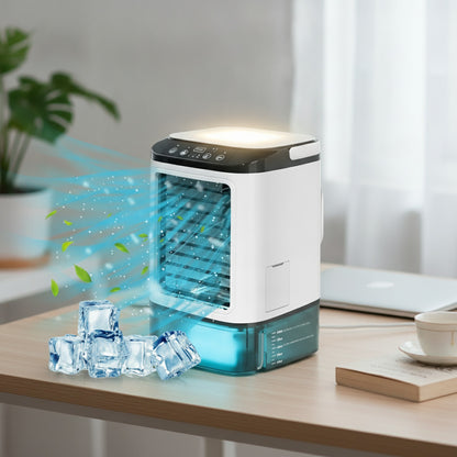 Climatiseur Portable Ultrasonique 3 Vitesses avec Veilleuse - Rafraîchisseur d'Air Silencieux