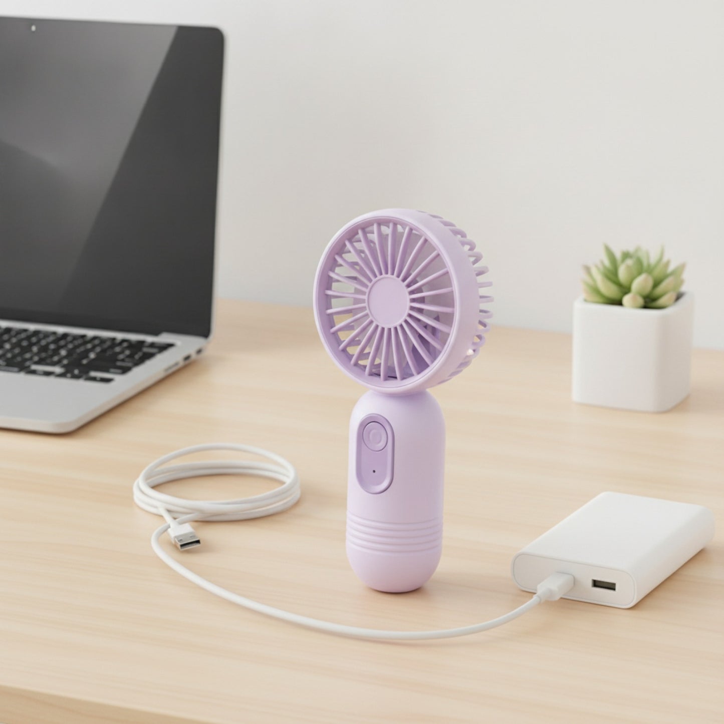 Mini Ventilateur USB Portable Rechargeable - 3 Vitesses pour Bureau, Voyage, Camping