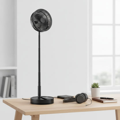 Ventilateur de Bureau Portable USB - 4 Vitesses, Pliable & Télescopique avec Télécommande