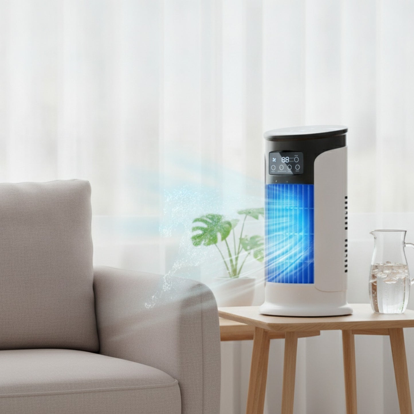 Climatiseur Portable Évaporatif – Ventilateur Refroidisseur d'Air 6 Vitesses