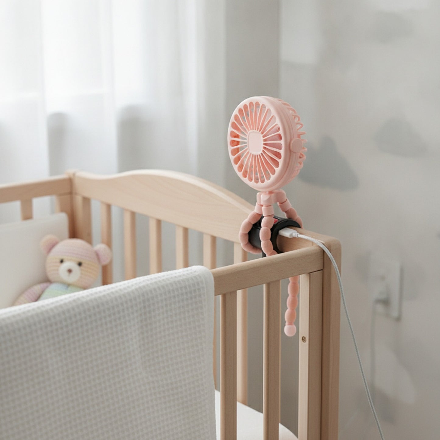 Ventilateur USB Portable Rechargeable à Clipser - 3 Vitesses pour Poussette, Maison et Extérieur