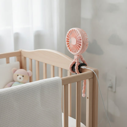 Ventilateur USB Portable Rechargeable à Clipser - 3 Vitesses pour Poussette, Maison et Extérieur