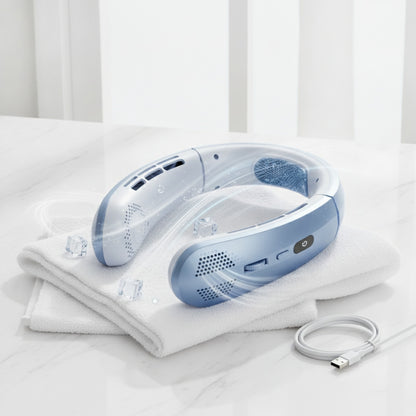 Ventilateur de Cou Portable Rechargeable 8000mAh - Mini Rafraîchisseur d'Air Silencieux avec Affichage LED