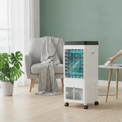 Ventilateur Climatiseur Mobile à Eau avec Réservoir Supérieur - Refroidisseur d'Air Personnel Polyvalent 110-220V