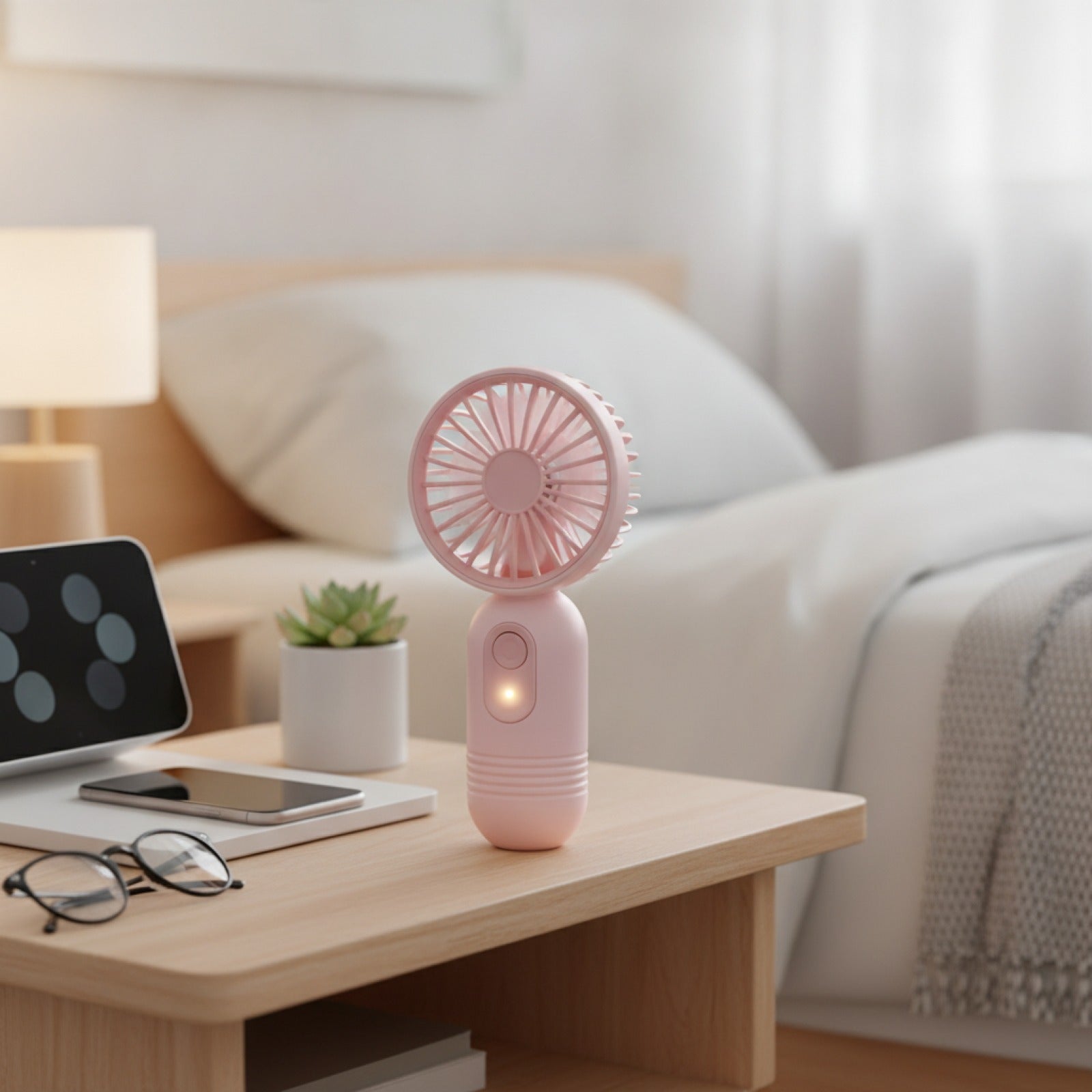 Mini Ventilateur USB Portable Rechargeable - 3 Vitesses pour Bureau, Voyage, Camping
