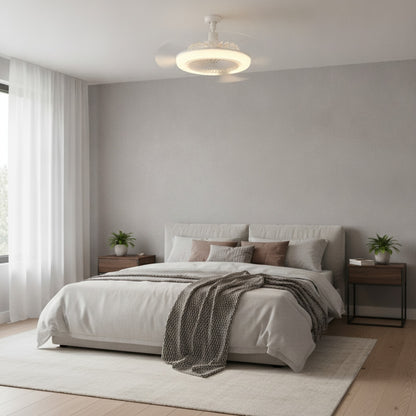 Lampe Ventilateur de Plafond 2-en-1 E27 LED Dimmable 3 Vitesses