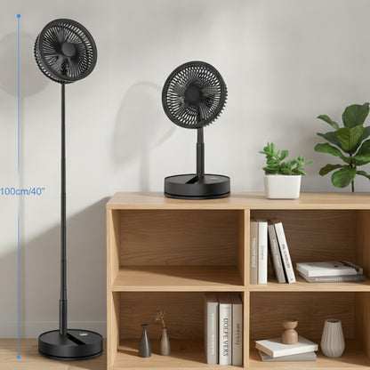 Ventilateur de Bureau Portable USB - 4 Vitesses, Pliable & Télescopique avec Télécommande