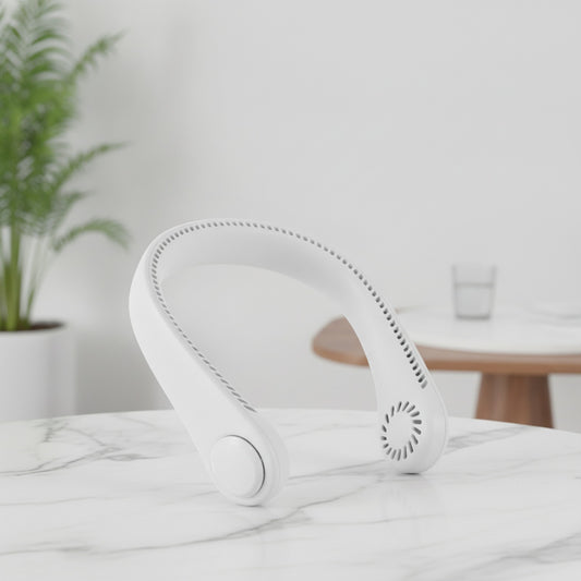 Ventilateur de cou portable mains libres USB rechargeable - Silencieux et longue autonomie pour l'été