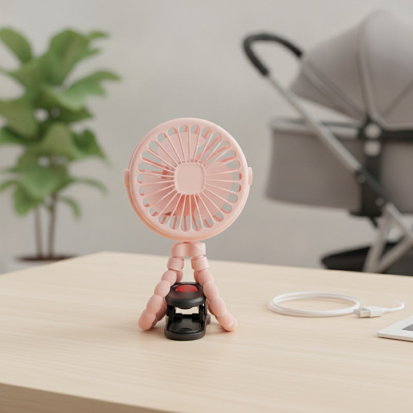 Ventilateur USB Portable Rechargeable à Clipser - 3 Vitesses pour Poussette, Maison et Extérieur